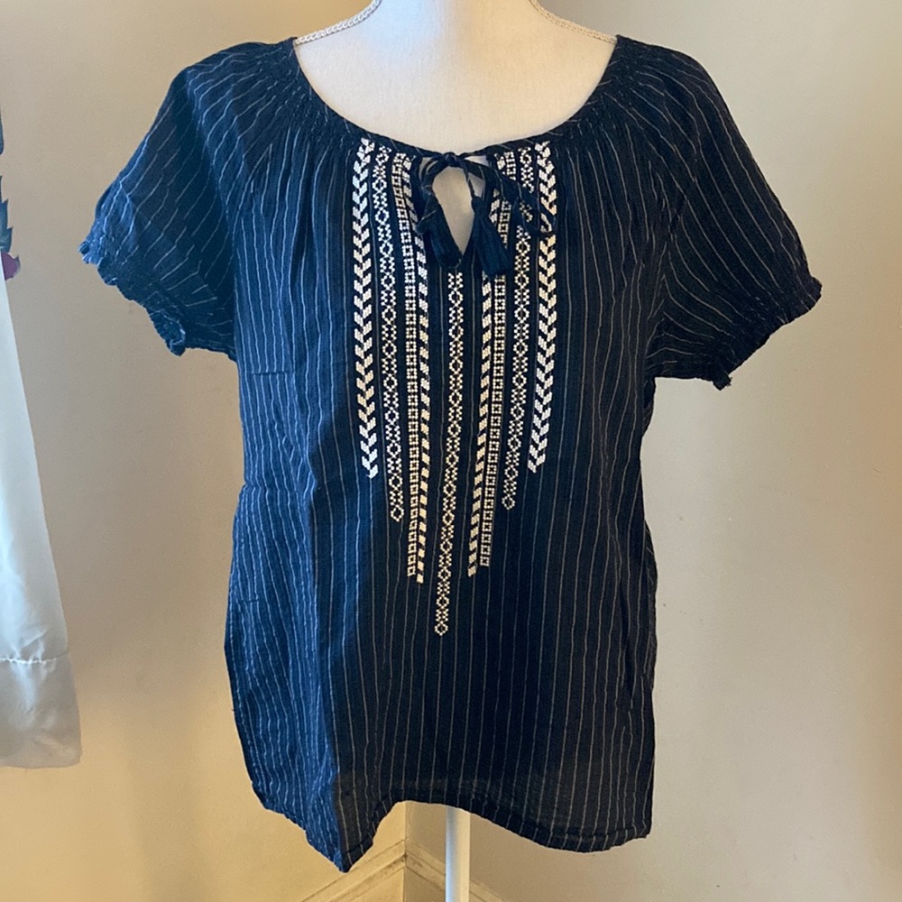 Tommy Hilfiger Blue Short Sleeve Striped Shirt